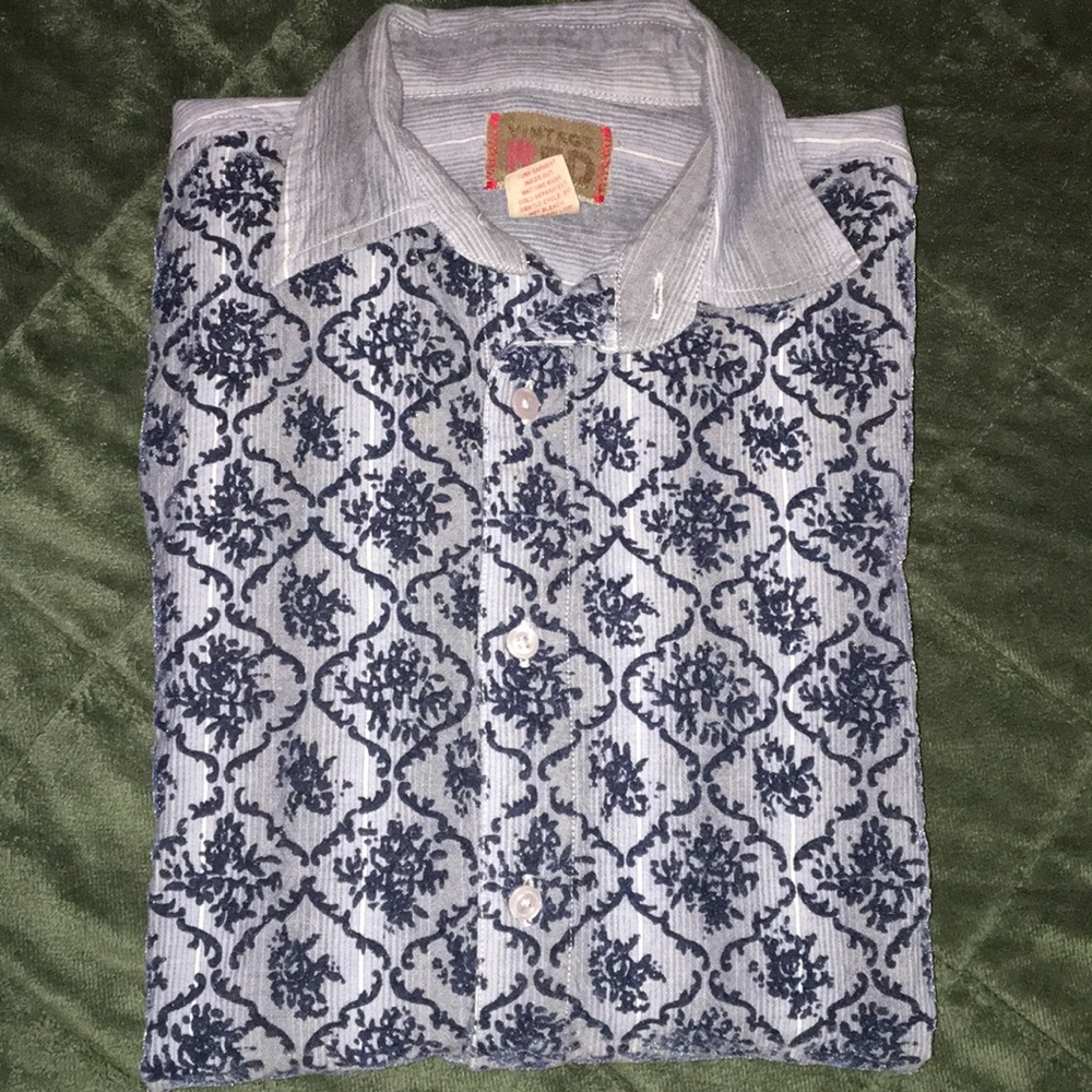 VELVET FLORAL BUTTON DOWN S